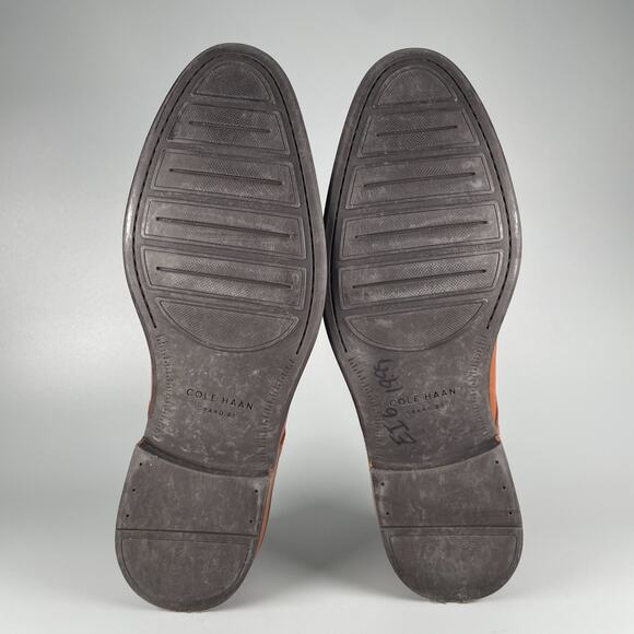 Cole Haan Grand OS Lenox Hill Men\'s 8.5 M Brown Split Toe Oxford Dress Shoes EUC main image 5